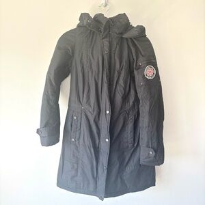 Madden NYC Black Puffer Winter Jacket Parka Black Hooded Snow Outdoor